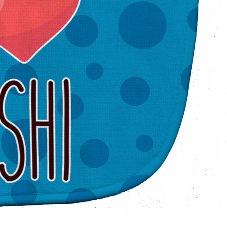 I Love Sushi Baby Bib Easy-Clean Baby Bib Baby Feeding Accessory Baby Mealtime Essential, 10 x 13, Multicolor