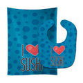 I Love Sushi Baby Bib & Burp Cloth Easy-Clean Baby Bib Baby Feeding Accessory Baby Mealtime Essential