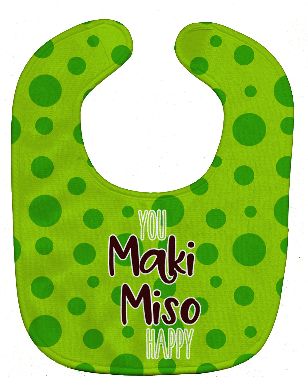 Sushi You Maki Miso Happy Baby Bib Easy-Clean Baby Bib Baby Feeding Accessory Baby Mealtime Essential, 10 x 13, Multicolor