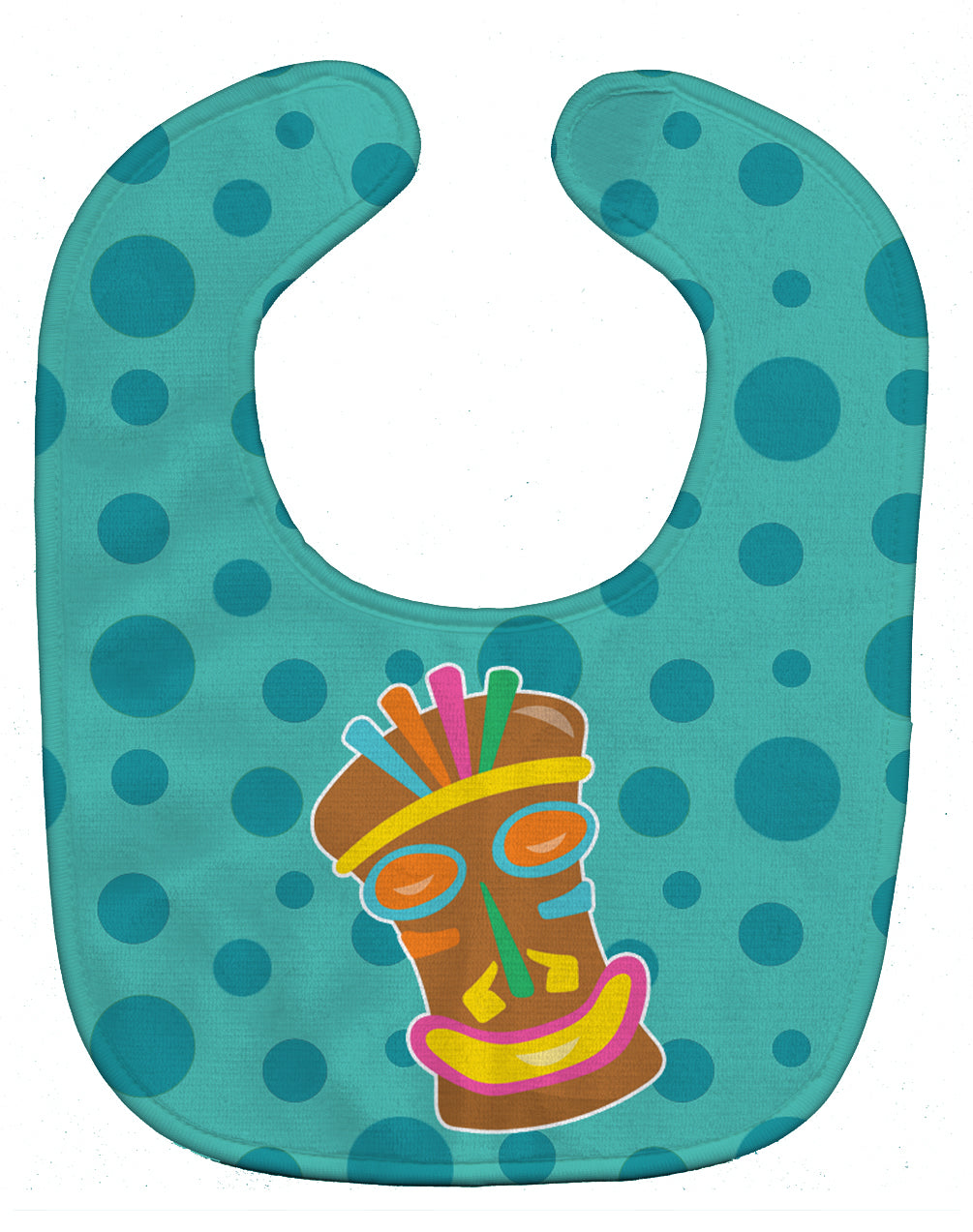 Tiki Face Baby Bib Easy-Clean Baby Bib Baby Feeding Accessory Baby Mealtime Essential, 10 x 13, Multicolor