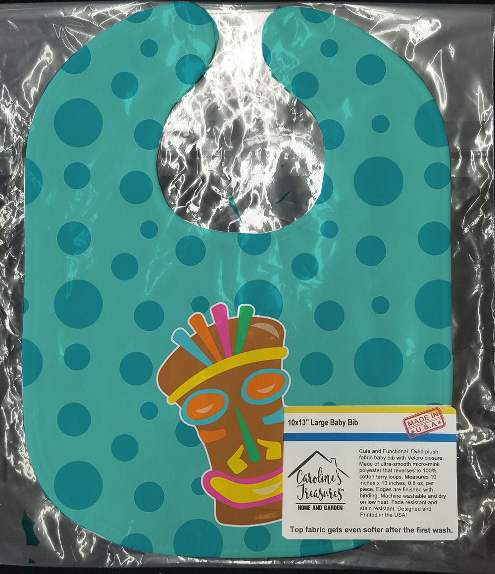 Tiki Face Baby Bib Easy-Clean Baby Bib Baby Feeding Accessory Baby Mealtime Essential, 10 x 13, Multicolor
