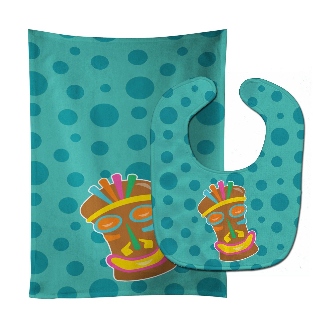 Tiki Face Baby Bib & Burp Cloth Easy-Clean Baby Bib Baby Feeding Accessory Baby Mealtime Essential