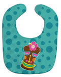 Tiki Face Girl Baby Bib Easy-Clean Baby Bib Baby Feeding Accessory Baby Mealtime Essential, 10 x 13, Multicolor
