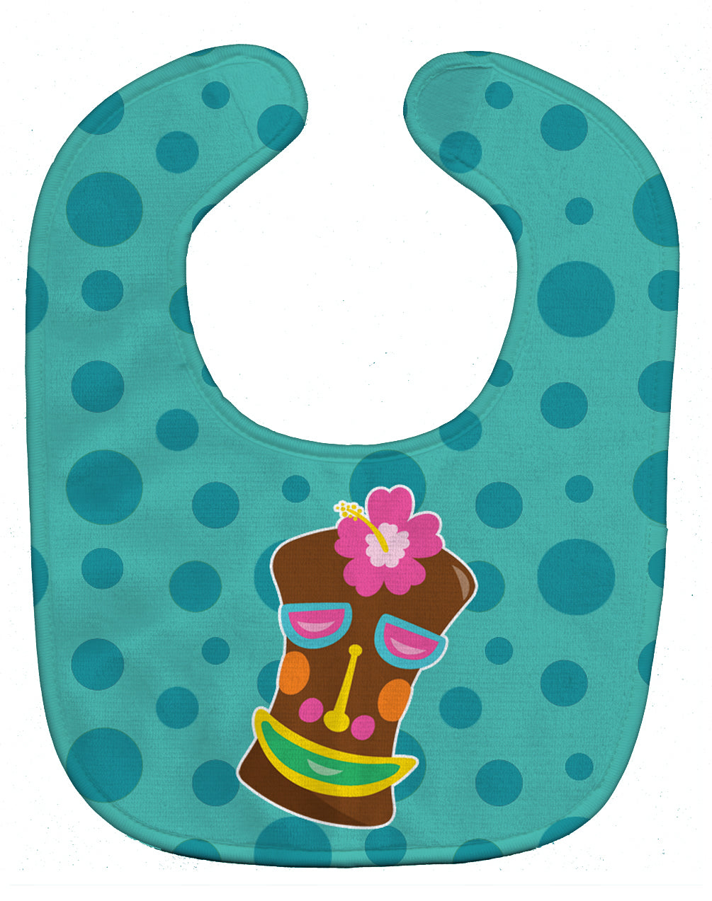 Tiki Face Girl Baby Bib Easy-Clean Baby Bib Baby Feeding Accessory Baby Mealtime Essential, 10 x 13, Multicolor