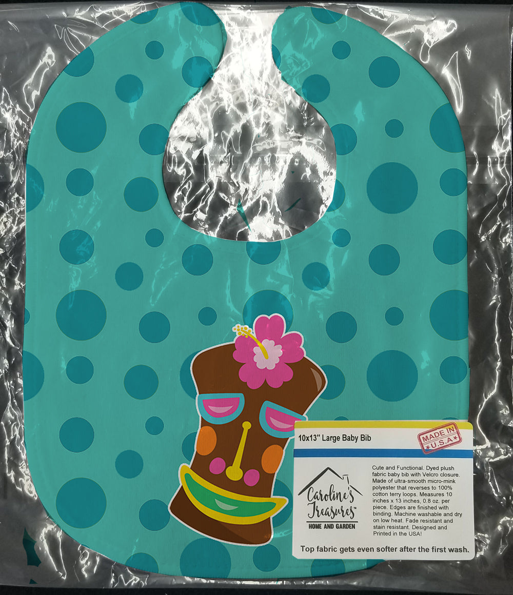 Tiki Face Girl Baby Bib Easy-Clean Baby Bib Baby Feeding Accessory Baby Mealtime Essential, 10 x 13, Multicolor