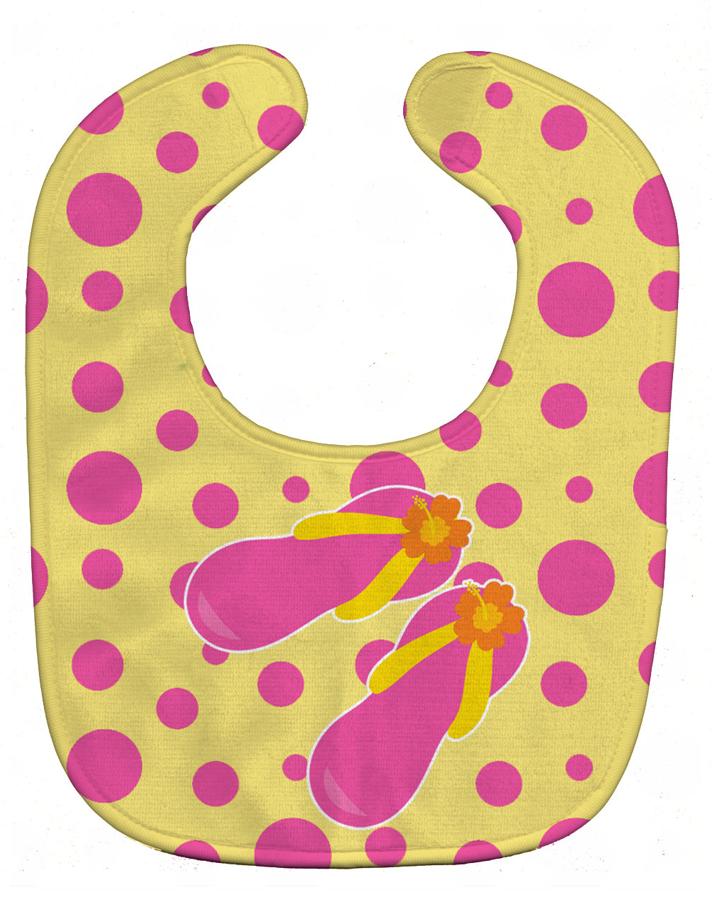 Beach Pink Flip Flops Baby Bib Easy-Clean Baby Bib Baby Feeding Accessory Baby Mealtime Essential, 10 x 13, Multicolor