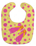 Beach Pink Flip Flops Baby Bib Easy-Clean Baby Bib Baby Feeding Accessory Baby Mealtime Essential, 10 x 13, Multicolor
