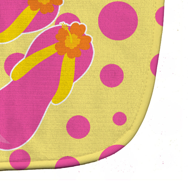 Beach Pink Flip Flops Baby Bib Easy-Clean Baby Bib Baby Feeding Accessory Baby Mealtime Essential, 10 x 13, Multicolor