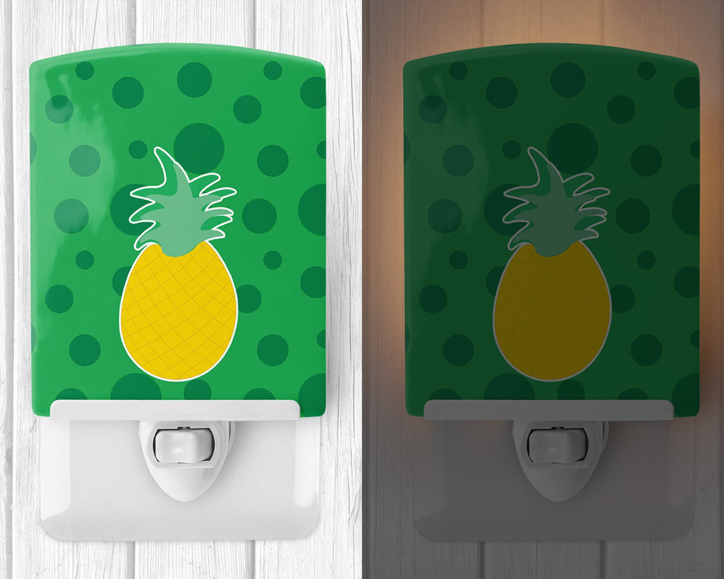 Beach Pineapple Ceramic Night Light Compact, UL-Certified, Ideal for Bedroom, Bathroom, Nursery, Hallway, Kitchen, 6x4x3, Multicolor