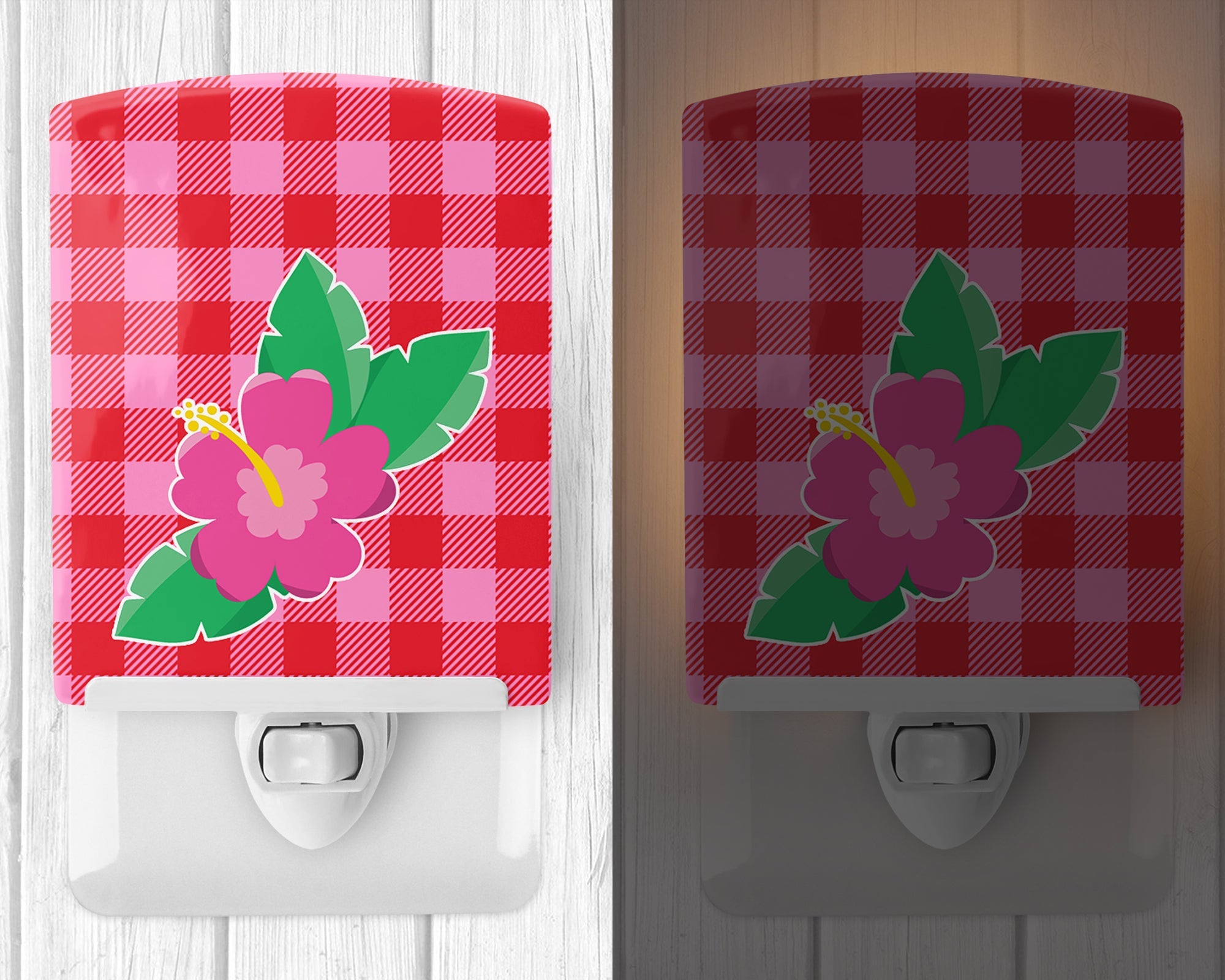 Beach Flower Ceramic Night Light Compact, UL-Certified, Ideal for Bedroom, Bathroom, Nursery, Hallway, Kitchen, 6x4x3, Multicolor
