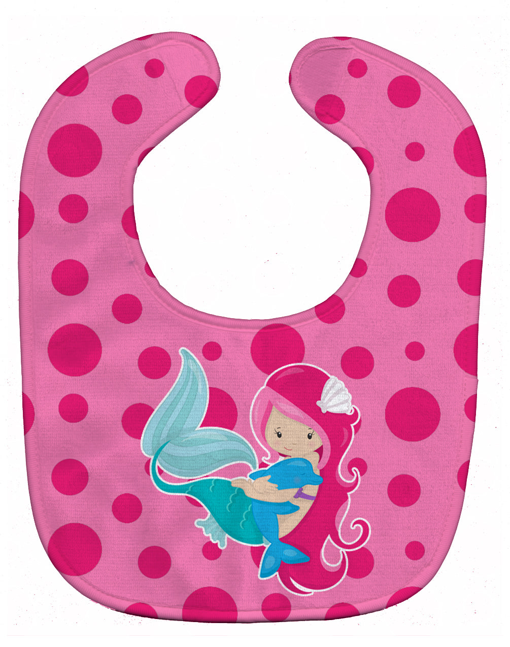 Beach Mermaid Pink Baby Bib Easy-Clean Baby Bib Baby Feeding Accessory Baby Mealtime Essential, 10 x 13, Multicolor