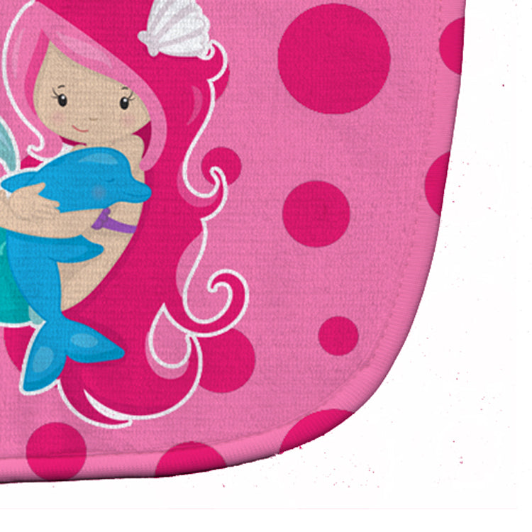 Beach Mermaid Pink Baby Bib Easy-Clean Baby Bib Baby Feeding Accessory Baby Mealtime Essential, 10 x 13, Multicolor