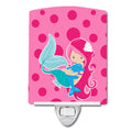 Beach Mermaid Pink Ceramic Night Light Compact, UL-Certified, Ideal for Bedroom, Bathroom, Nursery, Hallway, Kitchen, 6x4x3, Multicolor