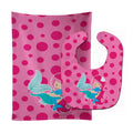 Beach Mermaid Pink Baby Bib & Burp Cloth Easy-Clean Baby Bib Baby Feeding Accessory Baby Mealtime Essential