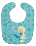 Beach Mermaid Blue Baby Bib Easy-Clean Baby Bib Baby Feeding Accessory Baby Mealtime Essential, 10 x 13, Multicolor
