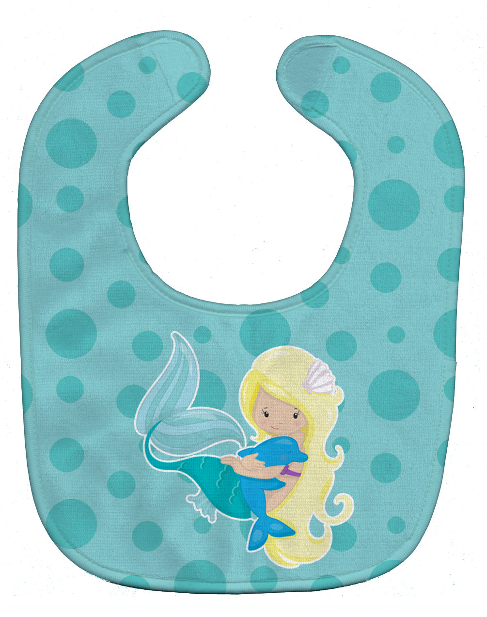 Beach Mermaid Blue Baby Bib Easy-Clean Baby Bib Baby Feeding Accessory Baby Mealtime Essential, 10 x 13, Multicolor