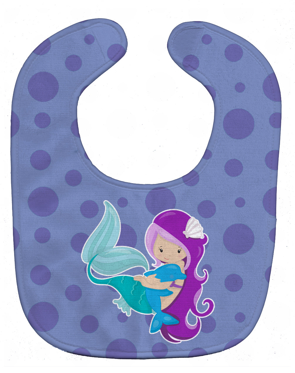 Beach Mermaid Purple Baby Bib Easy-Clean Baby Bib Baby Feeding Accessory Baby Mealtime Essential, 10 x 13, Multicolor