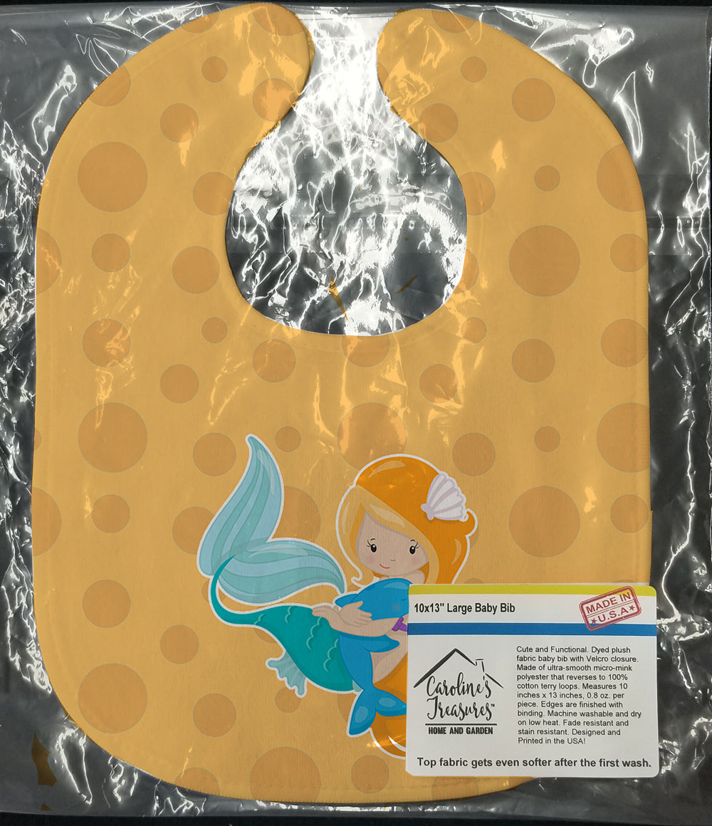 Beach Mermaid Baby Bib Easy-Clean Baby Bib Baby Feeding Accessory Baby Mealtime Essential, 10 x 13, Multicolor