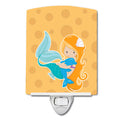 Beach Mermaid Ceramic Night Light Compact, UL-Certified, Ideal for Bedroom, Bathroom, Nursery, Hallway, Kitchen, 6x4x3, Multicolor