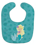 Beach Mermaid Blonde Hair Baby Bib Easy-Clean Baby Bib Baby Feeding Accessory Baby Mealtime Essential, 10 x 13, Multicolor
