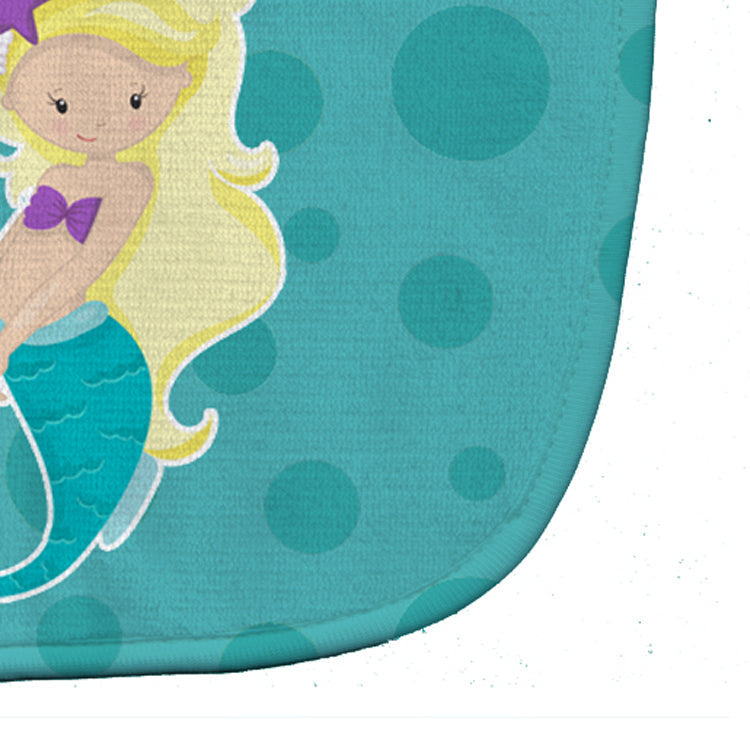 Beach Mermaid Blonde Hair Baby Bib Easy-Clean Baby Bib Baby Feeding Accessory Baby Mealtime Essential, 10 x 13, Multicolor