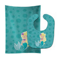 Beach Mermaid Blonde Hair Baby Bib & Burp Cloth Easy-Clean Baby Bib Baby Feeding Accessory Baby Mealtime Essential