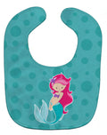 Beach Mermaid Pink Hair Baby Bib Easy-Clean Baby Bib Baby Feeding Accessory Baby Mealtime Essential, 10 x 13, Multicolor