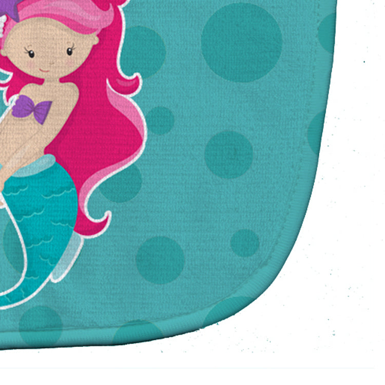 Beach Mermaid Pink Hair Baby Bib Easy-Clean Baby Bib Baby Feeding Accessory Baby Mealtime Essential, 10 x 13, Multicolor