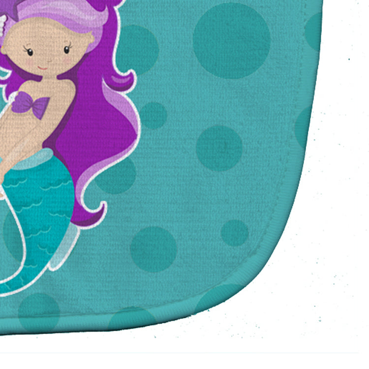 Beach Mermaid Purple Hair Baby Bib Easy-Clean Baby Bib Baby Feeding Accessory Baby Mealtime Essential, 10 x 13, Multicolor