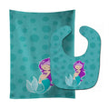 Beach Mermaid Purple Hair Baby Bib & Burp Cloth Easy-Clean Baby Bib Baby Feeding Accessory Baby Mealtime Essential