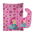 Beach Mermaid Pink Hair Pamela Baby Bib & Burp Cloth Easy-Clean Baby Bib Baby Feeding Accessory Baby Mealtime Essential