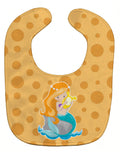 Beach Mermaid Ginger Hair Laurie Baby Bib Easy-Clean Baby Bib Baby Feeding Accessory Baby Mealtime Essential, 10 x 13, Multicolor