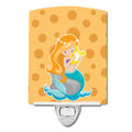 Beach Mermaid Ginger Hair Laurie Ceramic Night Light Compact, UL-Certified, Ideal for Bedroom, Bathroom, Nursery, Hallway, Kitchen, 6x4x3, Multicolor