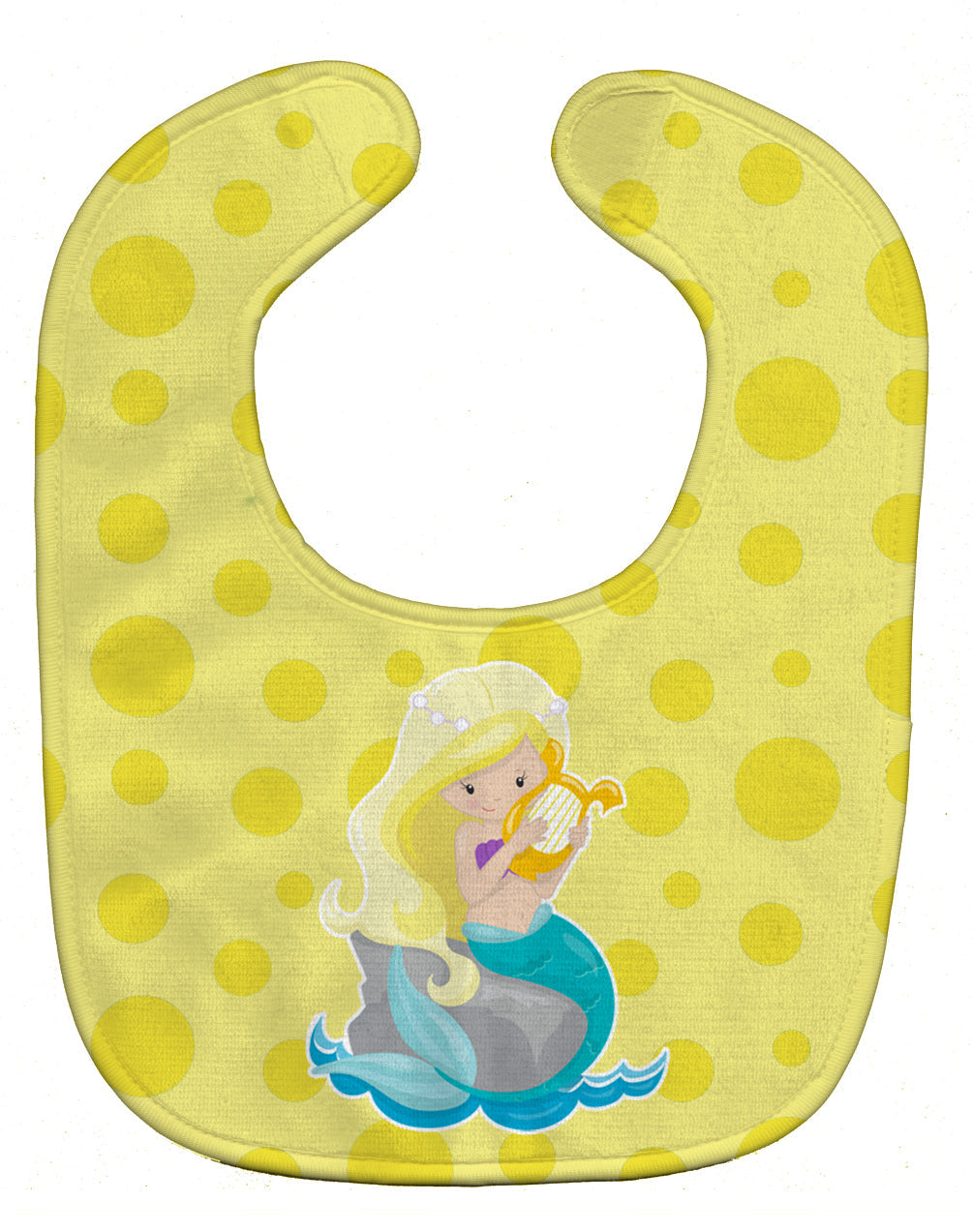 Beach Mermaid Blonde Hair Toni Baby Bib Easy-Clean Baby Bib Baby Feeding Accessory Baby Mealtime Essential, 10 x 13, Multicolor