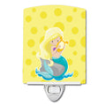 Beach Mermaid Blonde Hair Toni Ceramic Night Light Compact, UL-Certified, Ideal for Bedroom, Bathroom, Nursery, Hallway, Kitchen, 6x4x3, Multicolor