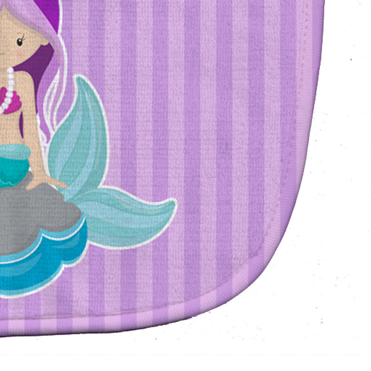 Beach Mermaid Purple Hair #3 Baby Bib Easy-Clean Baby Bib Baby Feeding Accessory Baby Mealtime Essential, 10 x 13, Multicolor