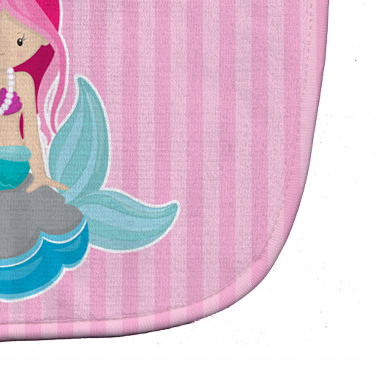 Beach Mermaid Pink Hair #3 Baby Bib Easy-Clean Baby Bib Baby Feeding Accessory Baby Mealtime Essential, 10 x 13, Multicolor