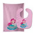 Beach Mermaid Pink Hair #3 Baby Bib & Burp Cloth Easy-Clean Baby Bib Baby Feeding Accessory Baby Mealtime Essential