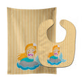 Beach Mermaid Ginger Hair Baby Bib & Burp Cloth Easy-Clean Baby Bib Baby Feeding Accessory Baby Mealtime Essential