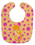Beach Seahorse Baby Bib Easy-Clean Baby Bib Baby Feeding Accessory Baby Mealtime Essential, 10 x 13, Multicolor