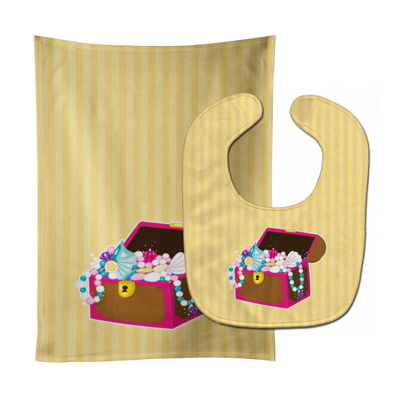 Beach Pirate Chest Baby Bib & Burp Cloth Easy-Clean Baby Bib Baby Feeding Accessory Baby Mealtime Essential