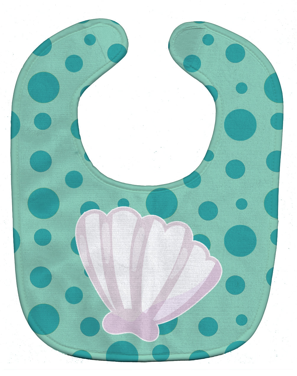 Beach Scallop Shell Baby Bib Easy-Clean Baby Bib Baby Feeding Accessory Baby Mealtime Essential, 10 x 13, Multicolor