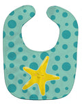 Beach Starfish Baby Bib Easy-Clean Baby Bib Baby Feeding Accessory Baby Mealtime Essential, 10 x 13, Multicolor