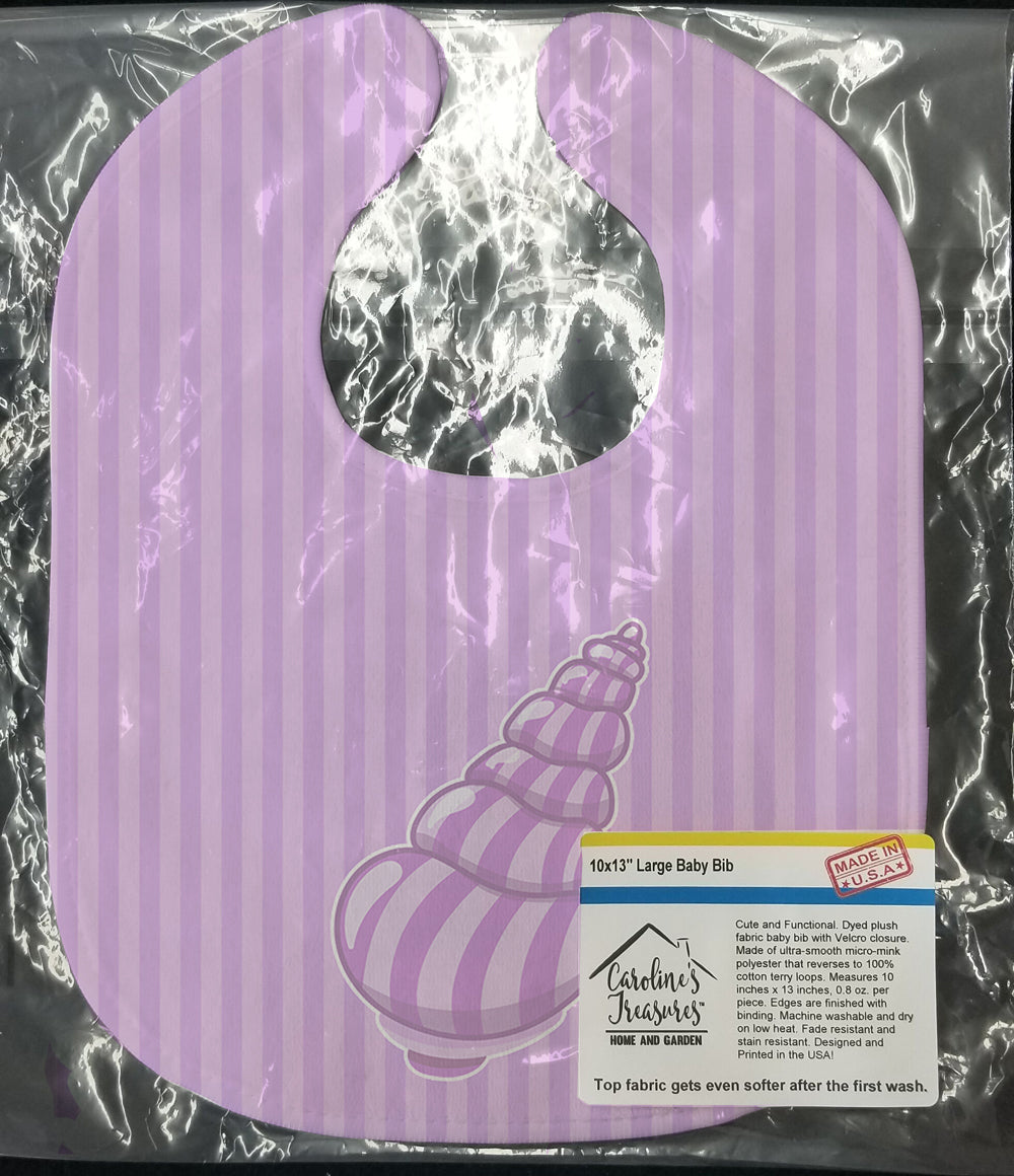 Beach Shell #2 Baby Bib Easy-Clean Baby Bib Baby Feeding Accessory Baby Mealtime Essential, 10 x 13, Multicolor