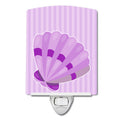 Beach Scallop Shell #2 Ceramic Night Light Compact, UL-Certified, Ideal for Bedroom, Bathroom, Nursery, Hallway, Kitchen, 6x4x3, Multicolor