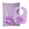 Beach Scallop Shell #2 Baby Bib & Burp Cloth Easy-Clean Baby Bib Baby Feeding Accessory Baby Mealtime Essential
