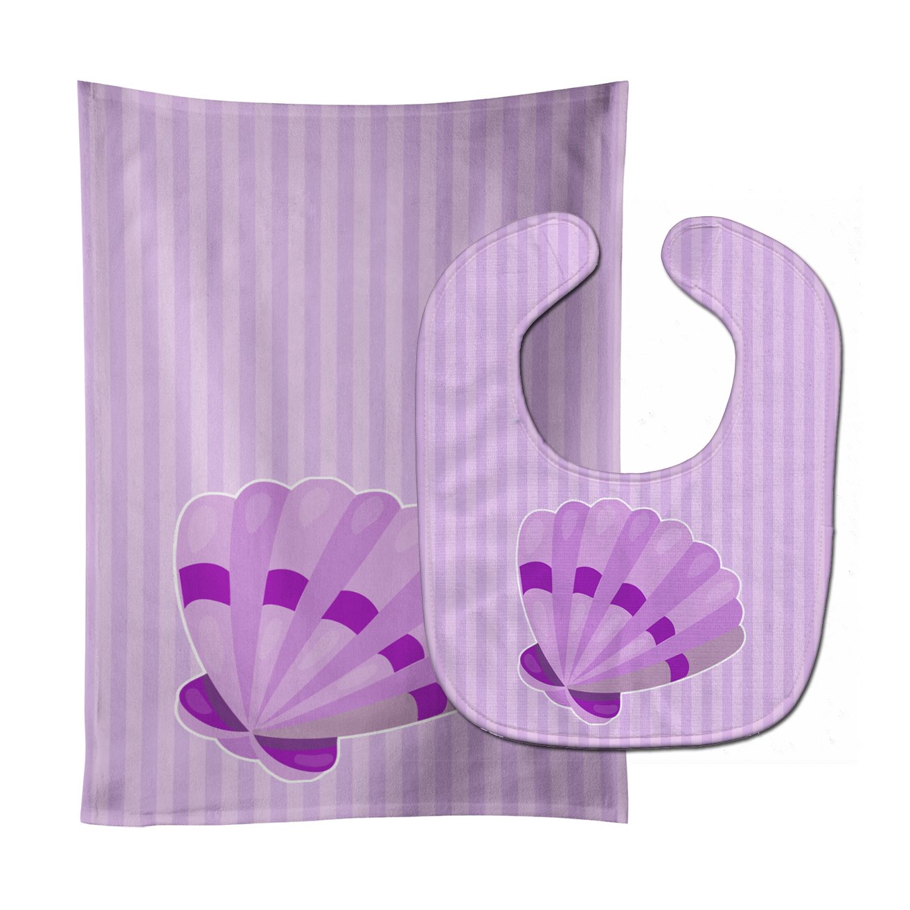 Beach Scallop Shell #2 Baby Bib & Burp Cloth Easy-Clean Baby Bib Baby Feeding Accessory Baby Mealtime Essential