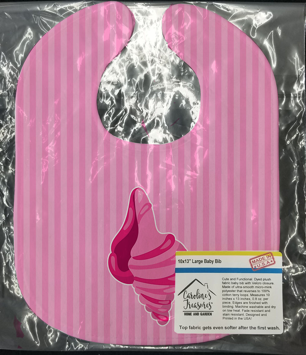 Beach Shell Pink Baby Bib Easy-Clean Baby Bib Baby Feeding Accessory Baby Mealtime Essential, 10 x 13, Multicolor