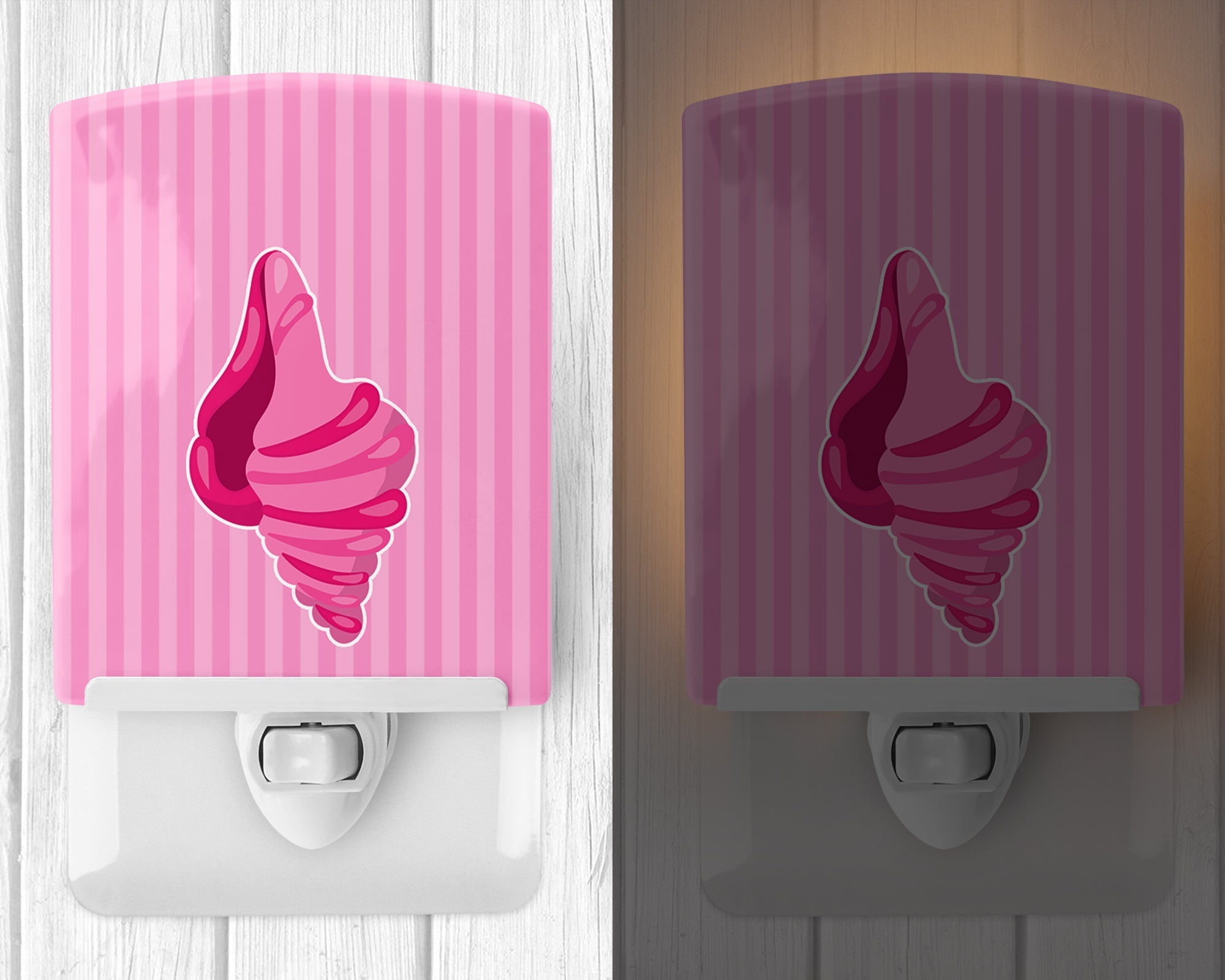 Beach Shell Pink Ceramic Night Light Compact, UL-Certified, Ideal for Bedroom, Bathroom, Nursery, Hallway, Kitchen, 6x4x3, Multicolor