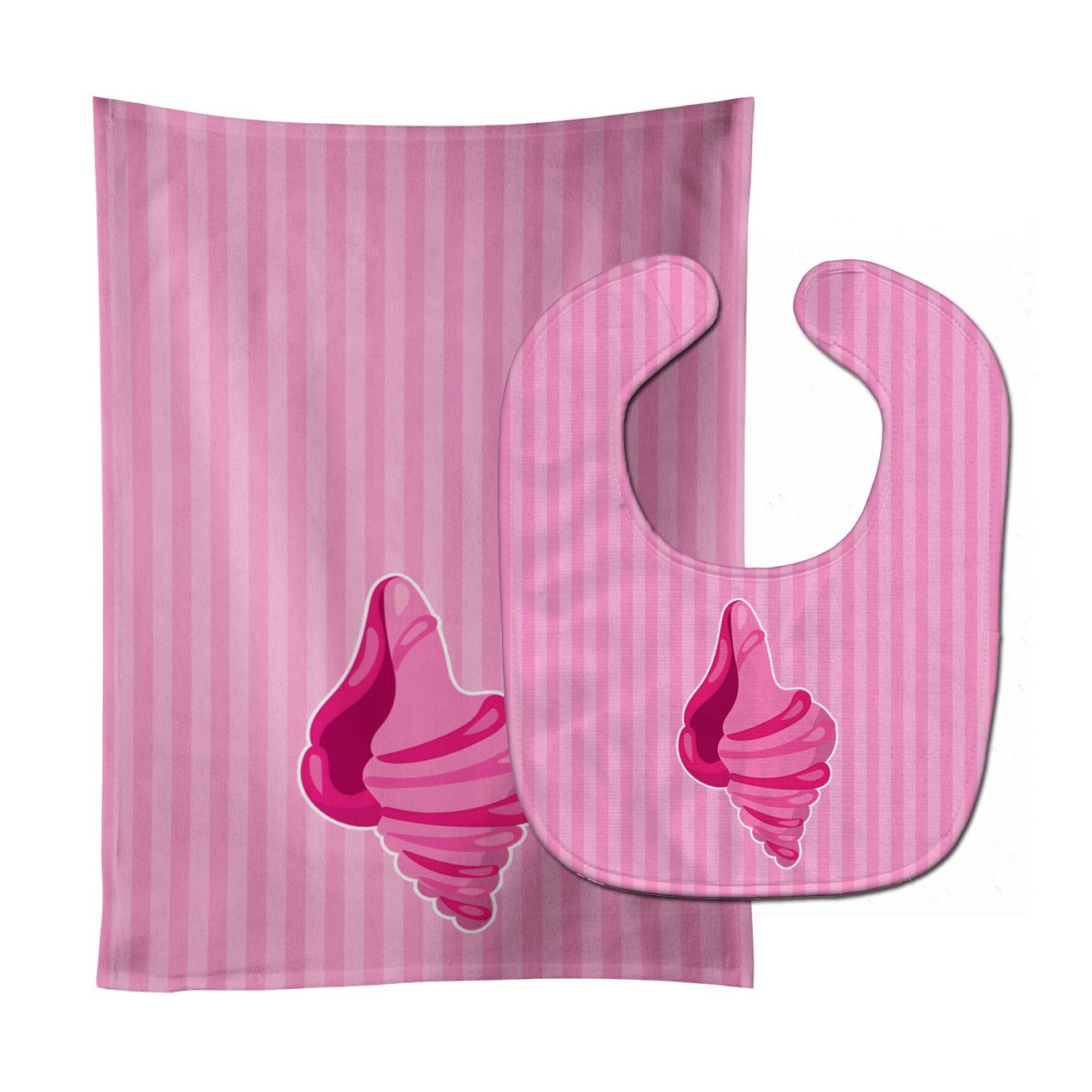 Beach Shell Pink Baby Bib & Burp Cloth Easy-Clean Baby Bib Baby Feeding Accessory Baby Mealtime Essential
